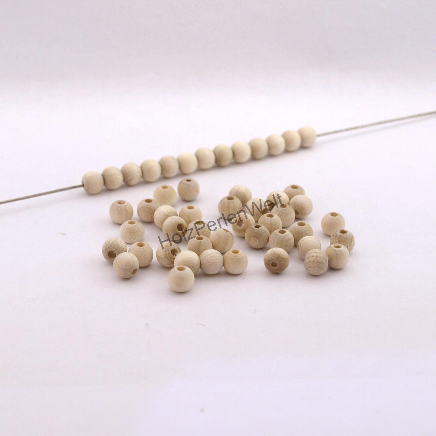 5mm Holzperlen Holzkugeln AHORN - natural 90 Stk
